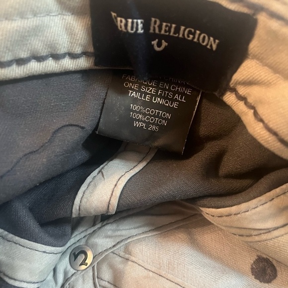 TRUE RELIGION HORSESHOE LOGO BASEBALL CAP HAT Gray MENS ONE SIZE ADJUSTABLE - Picture 3 of 7